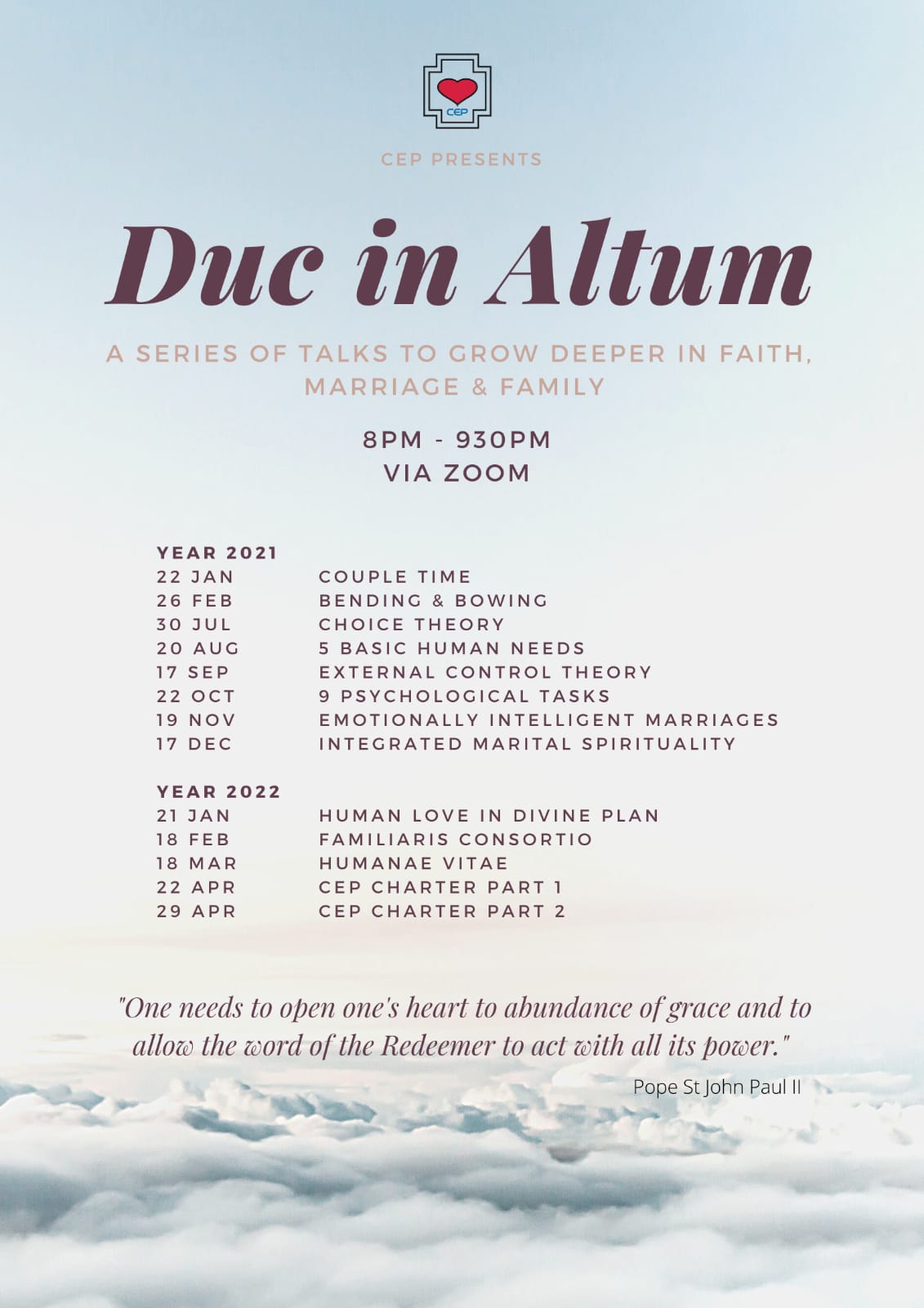 Duc in Altum (Deeper CEP) - External Control Theory